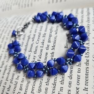 Royal Blue Faceted Bead Bracelet for Women